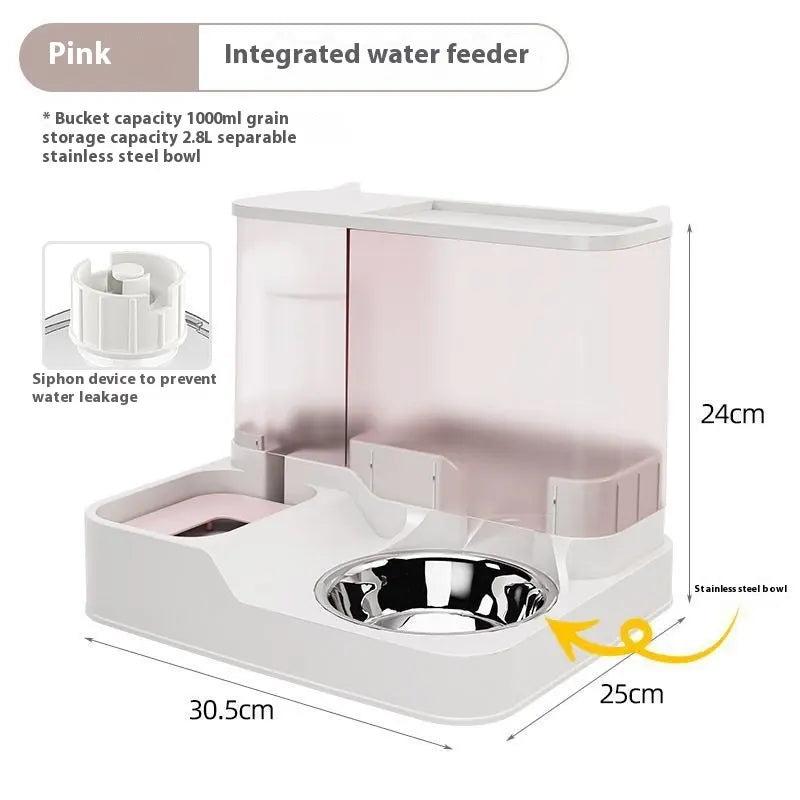 Elevated 2-in-1 Pet Feeding Station with Automatic Water Dispenser for Cats and Dogs - Convenient Access to Food and Water