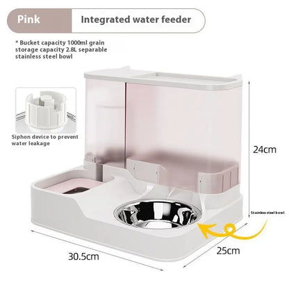 Elevated 2-in-1 Pet Feeding Station with Automatic Water Dispenser for Cats and Dogs - Convenient Access to Food and Water