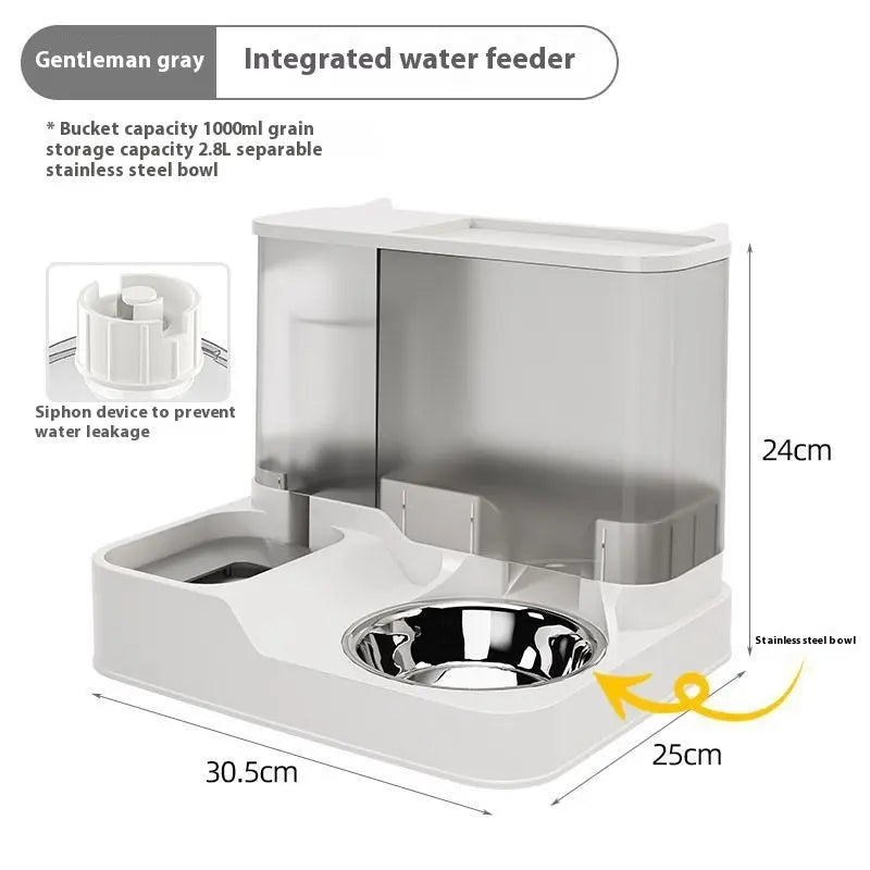 Elevated 2-in-1 Pet Feeding Station with Automatic Water Dispenser for Cats and Dogs - Convenient Access to Food and Water