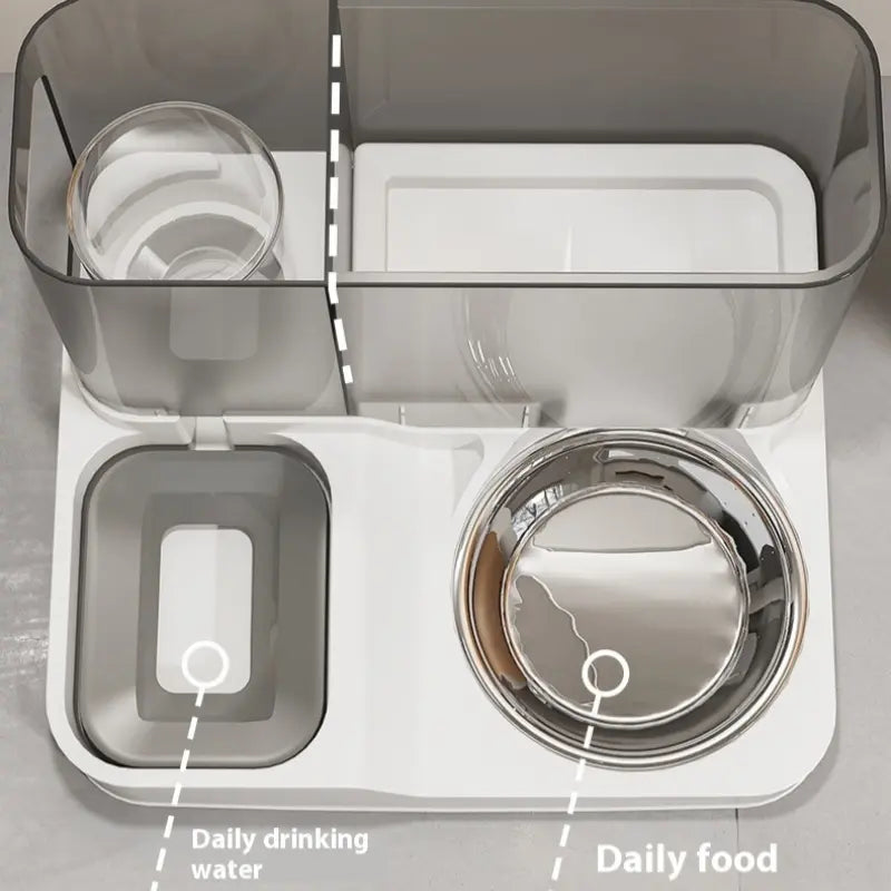 Elevated 2-in-1 Pet Feeding Station with Automatic Water Dispenser for Cats and Dogs - Convenient Access to Food and Water