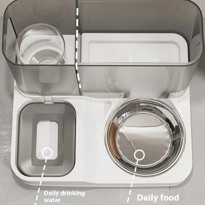 Elevated 2-in-1 Pet Feeding Station with Automatic Water Dispenser for Cats and Dogs - Convenient Access to Food and Water