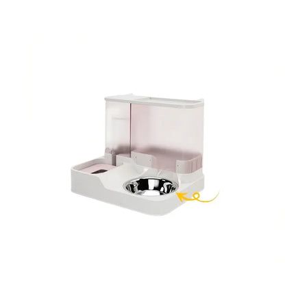 Elevated 2-in-1 Pet Feeding Station with Automatic Water Dispenser for Cats and Dogs - Convenient Access to Food and Water