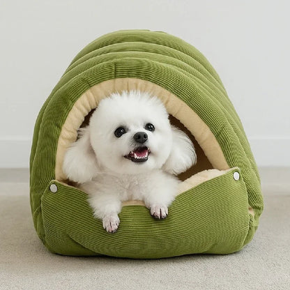 2-in-1 Cozy Cat Cave Bed