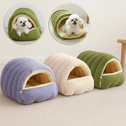 2-in-1 Cozy Cat Cave Bed