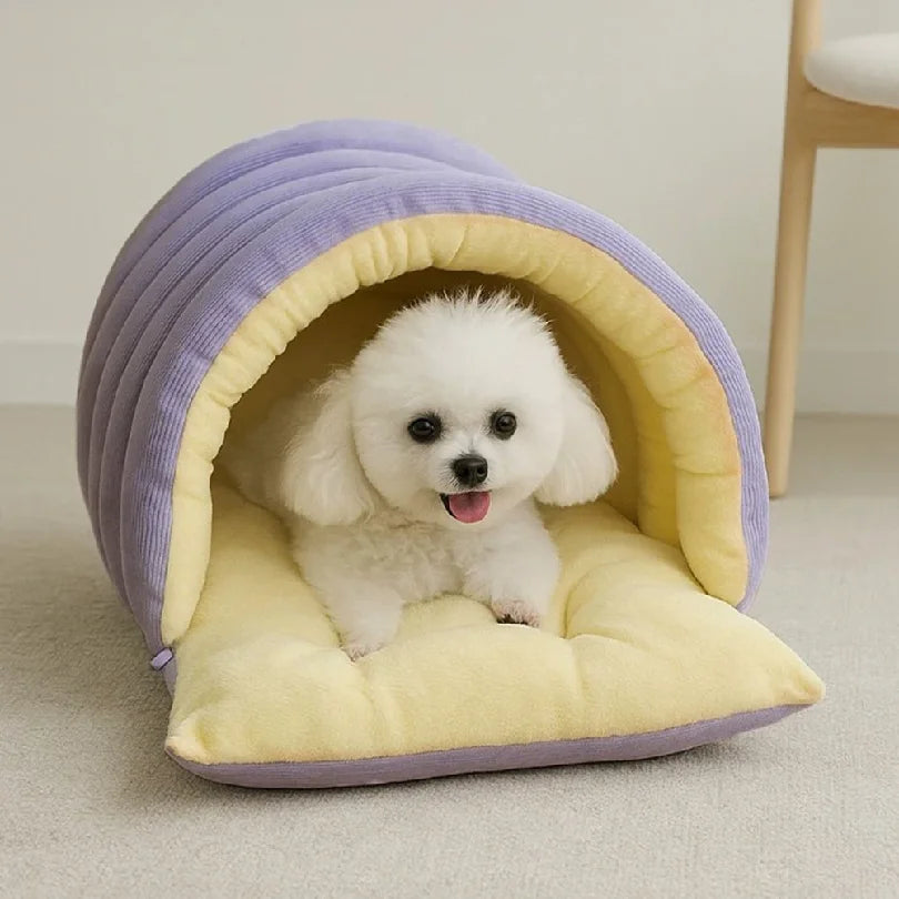 2-in-1 Cozy Cat Cave Bed