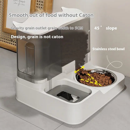 Elevated 2-in-1 Pet Feeding Station with Automatic Water Dispenser for Cats and Dogs - Convenient Access to Food and Water