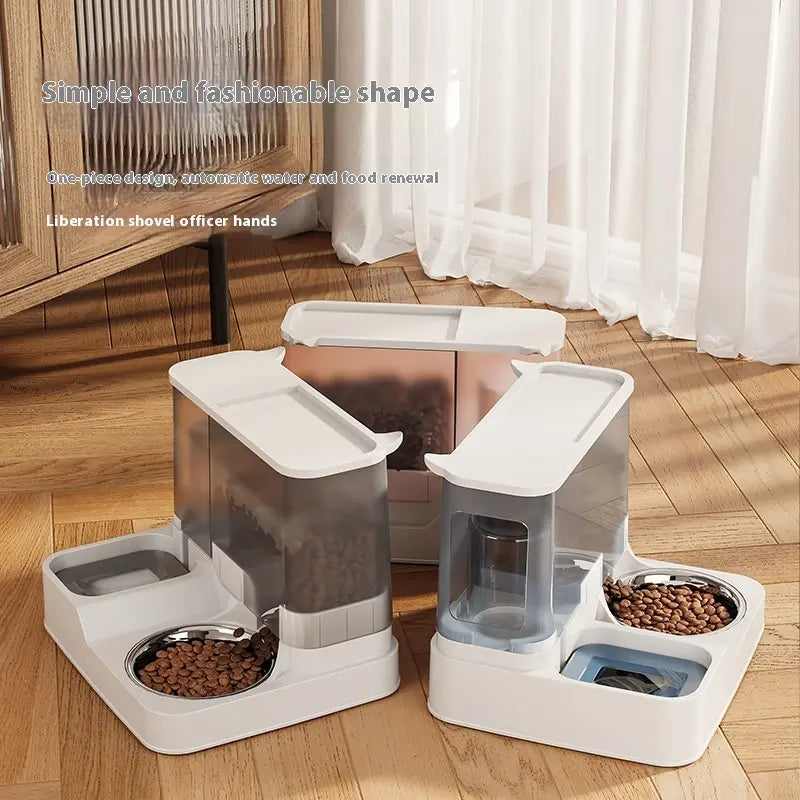 Elevated 2-in-1 Pet Feeding Station with Automatic Water Dispenser for Cats and Dogs - Convenient Access to Food and Water