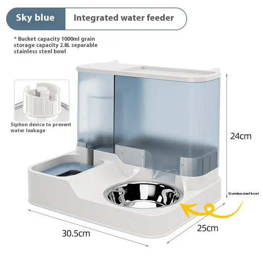 Elevated 2-in-1 Pet Feeding Station with Automatic Water Dispenser for Cats and Dogs - Convenient Access to Food and Water